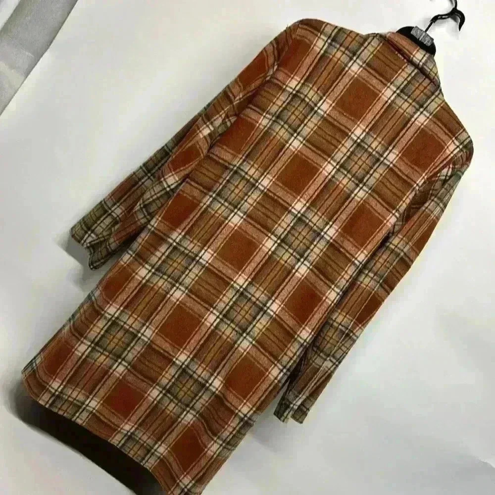 Andree Plaid Jacket Midi Length w/Open Front Bodice - 19542 size medium F7 - Picture 7 of 7